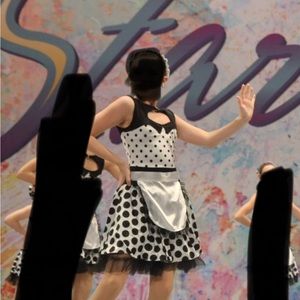 Black and white maid dance costume